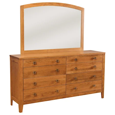 8-Drawer Double Dresser and Tall Wide Mirror